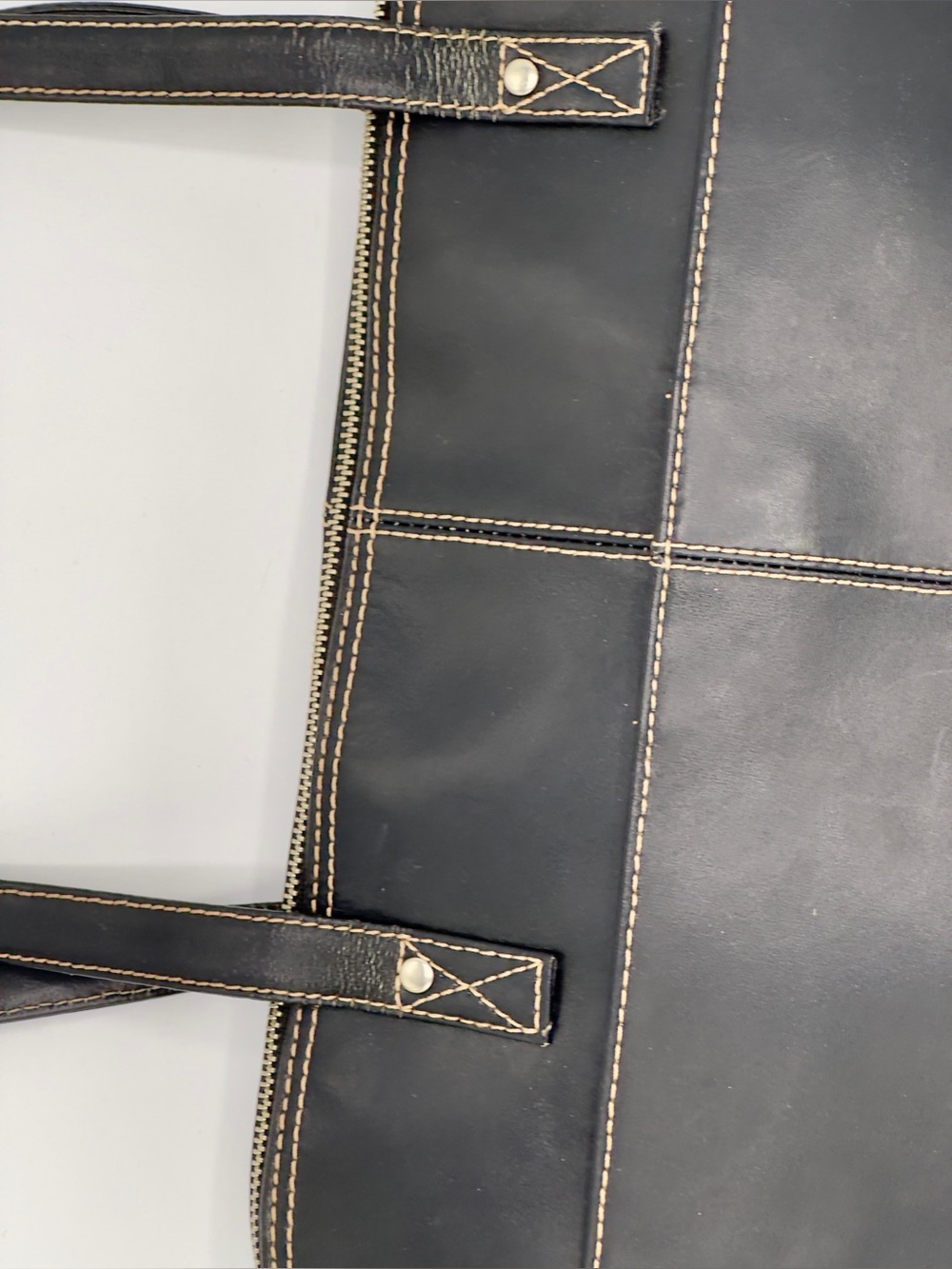 Wilsons Leather Pelle Studio Black Leather Laptop Tote Bag - Picture 12 of 16